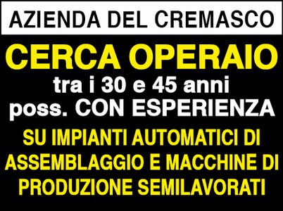 cercasi operaio